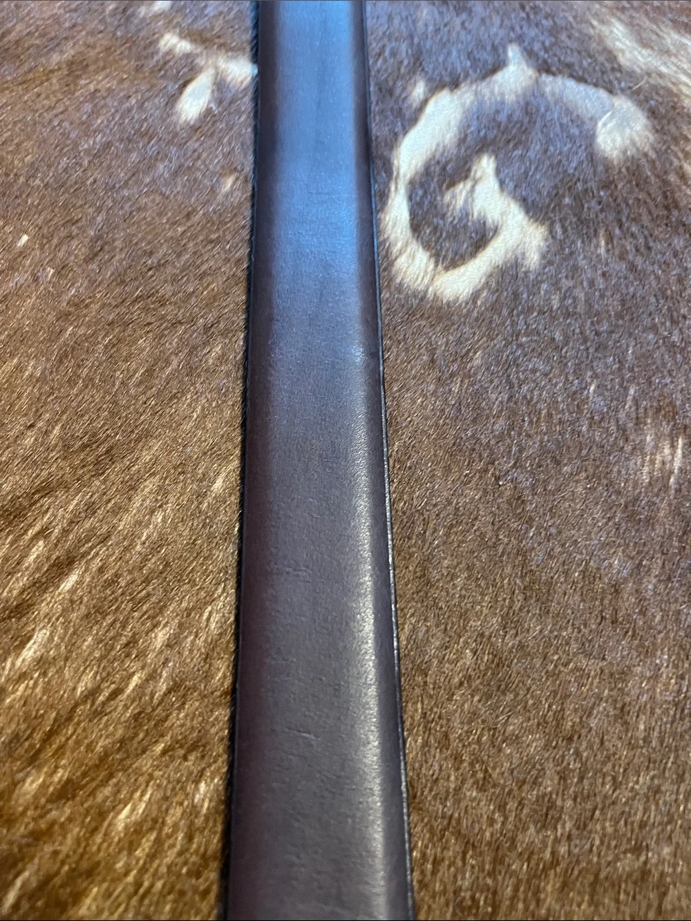 Leather Men's Belt in Dark Brown - Unbranded